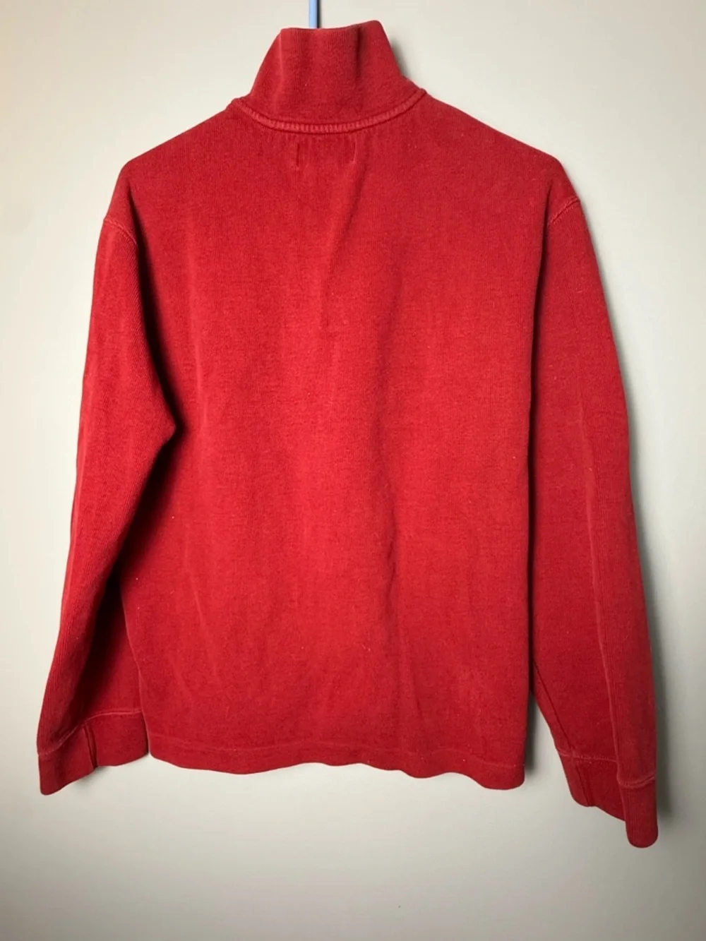 Polo by Ralph Lauren Vintage 90's Red 1/4 Zip 100% Cotton Knit Pullover Men Sz M